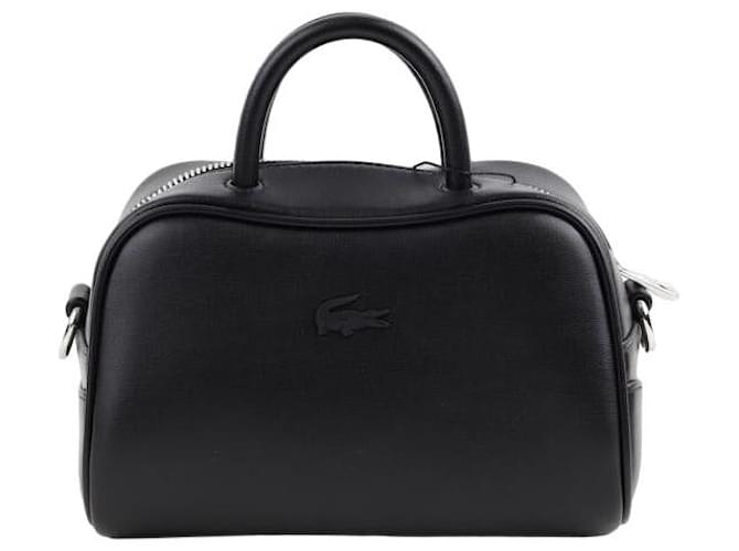 Lacoste Leather shoulder handbag Black  ref.1316238