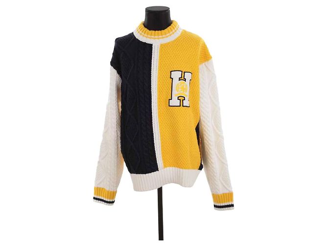 Tommy Hilfiger Suéter de algodão amarelo