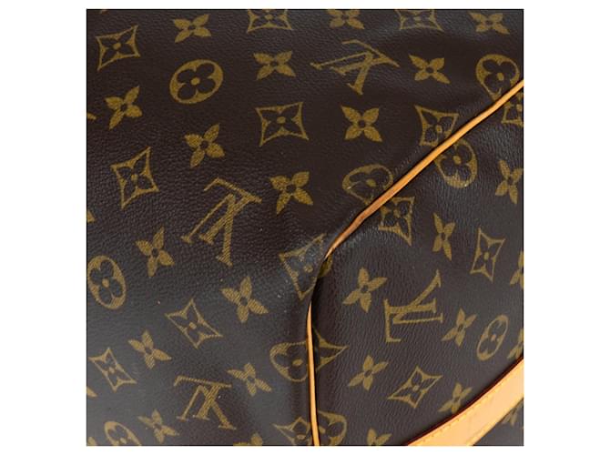 Bandouliere Keepall de lona con monograma de Louis Vuitton 55 Castaño Cuero  ref.1316310