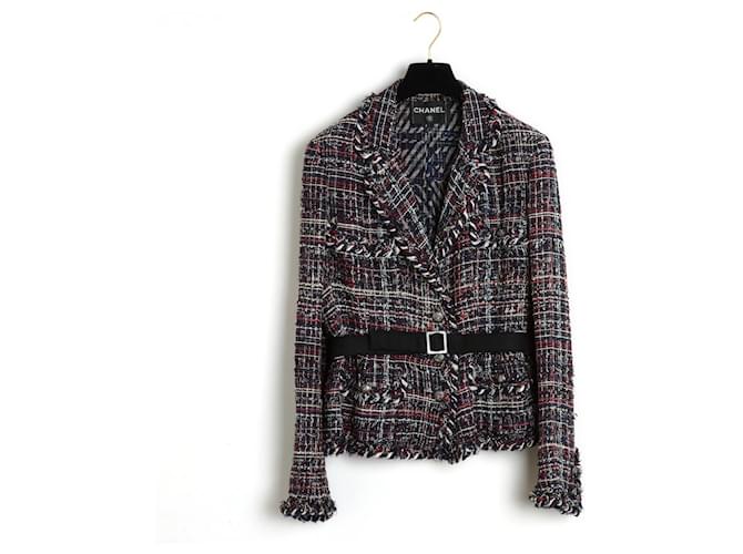 Chanel Giacca AH2008 Tweed Tricolore US10 Giacca Tweed FW2008 Multicolore  ref.1316323