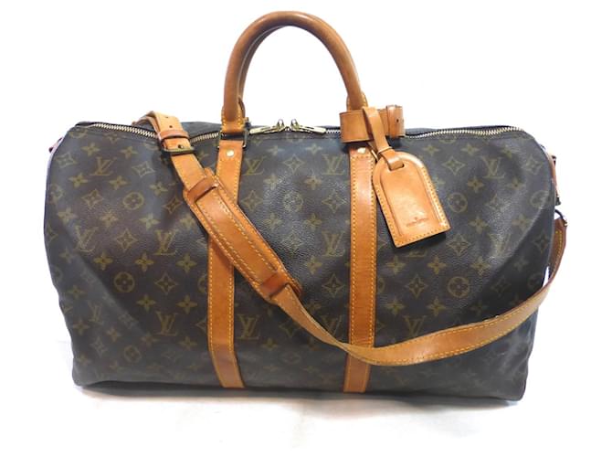Louis Vuitton Keepall 50 bandoulière monogram - VI0970 Brown Leather  ref.1316343