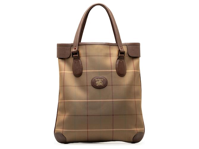Burberry Brown Vintage Check Tote Braun Leinwand Tuch  ref.1316408