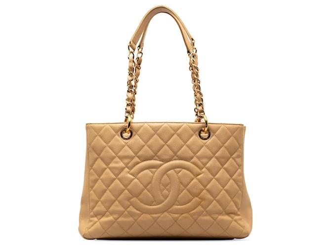 Chanel Brown Caviar Grand Shopping Tote Camel Leather  ref.1316411