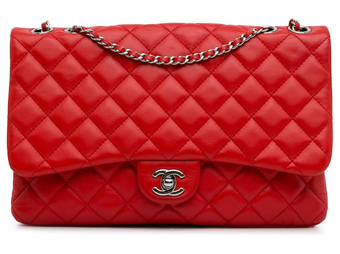 Chanel Red Maxi 3 Tender Touch Flap Leather Pony-style calfskin  ref.1316423
