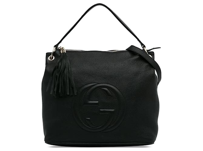 Gucci Black Large Soho Convertible Hobo Leather Pony-style calfskin  ref.1316424
