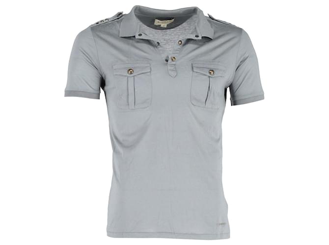 Camisa Polo Burberry em Algodão Cinza  ref.1316496