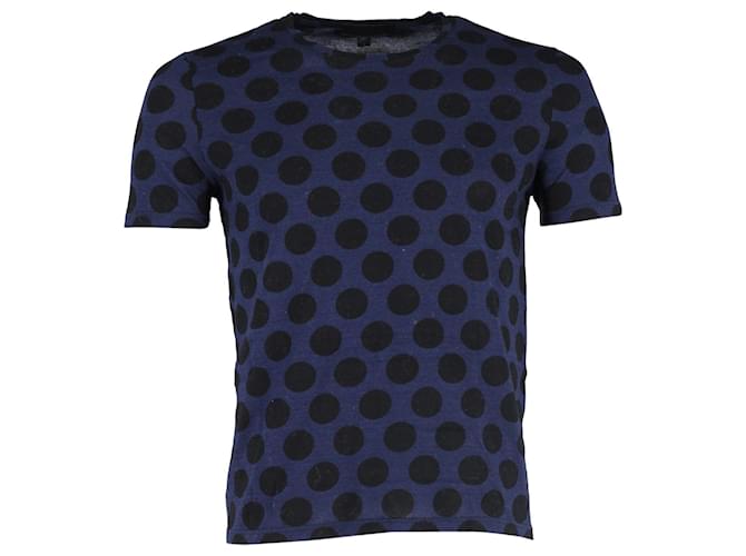 Burberry Prorsum Polka Dot T-Shirt aus blauer Baumwolle  ref.1316501
