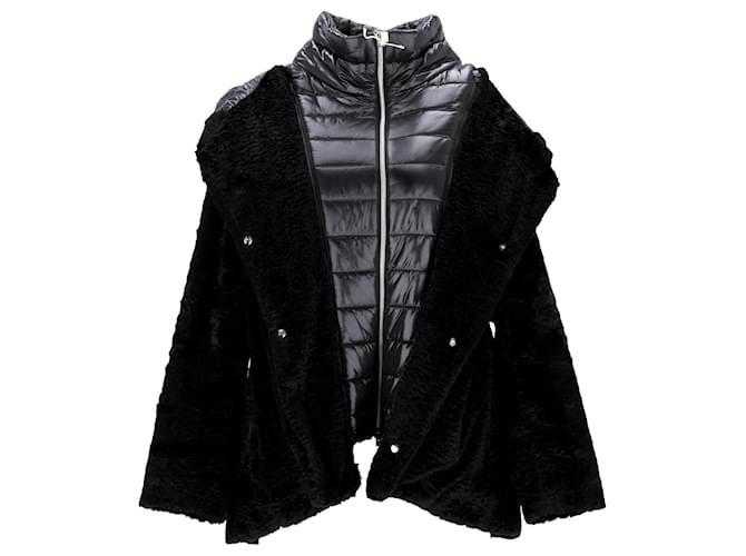 Herno Donna Short Faux-fur Padded Coat in Black Viscose Cellulose fibre  ref.1316510