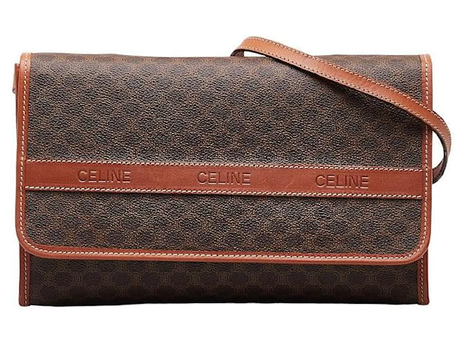 Céline Celine Umhängetasche aus PVC-Leder mit Macadam-Logo in sehr gutem Zustand Braun Kunststoff  ref.1316533