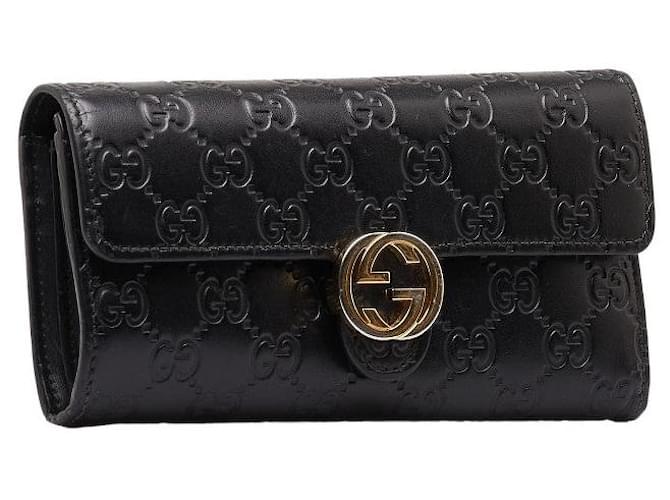 Guccissima Leather Interlocking G Long Wallet 369663  ref.1316536