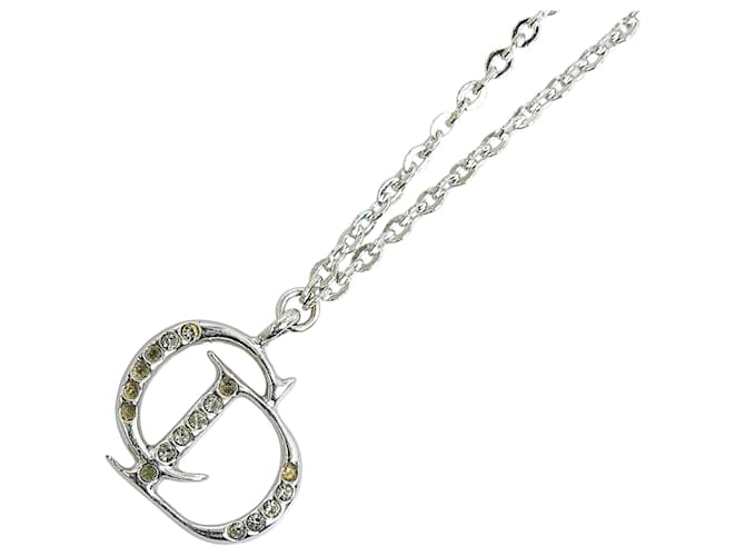 Dior Collar con diamantes de imitación y logotipo de CD Metal  ref.1316545