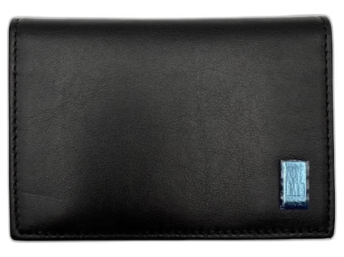 Alfred Dunhill Dunhill smooth black leather card holder/business card holder  ref.1316587