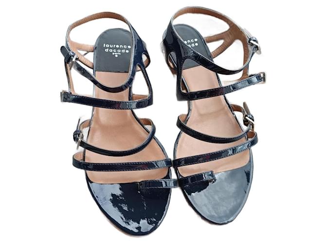 Laurence Dacade Sandals Navy blue Patent leather  ref.1316597