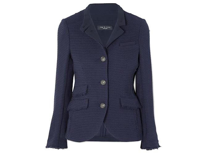 Rag & Bone Slade Tweed Blazer jacket Navy blue Cotton Polyamide  ref.1316598