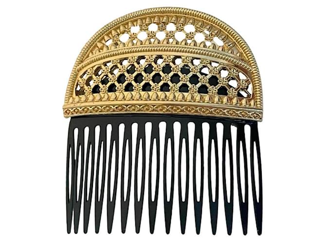 Magnificent precious hair comb hair clip DOLCE & GABBANA Golden Metal  ref.1316620