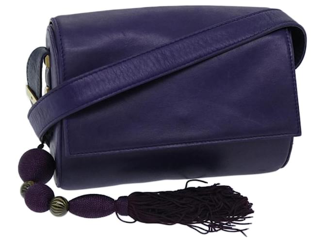 Gianni Versace Shoulder Bag Leather Purple Auth bs12840  ref.1316640