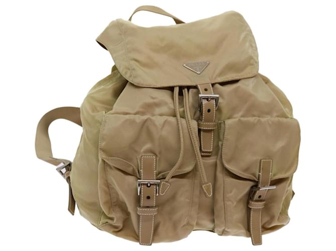 PRADA Backpack Nylon Beige Auth am5991  ref.1316651