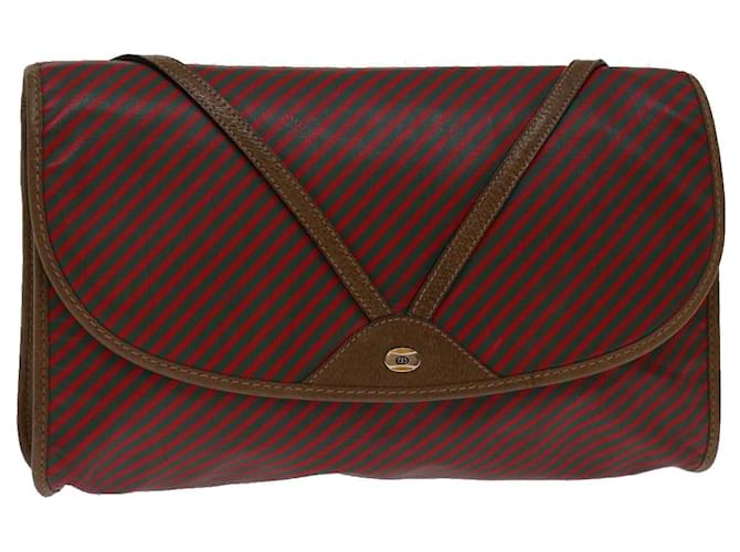 GUCCI Clutch Bag Coated Canvas Red Green 89 01 031 Auth bs12746 Cloth  ref.1316675