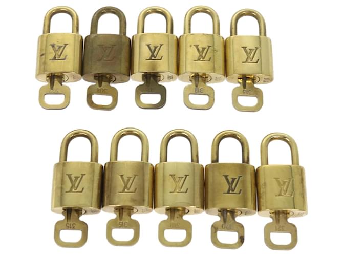 Cadeado Louis Vuitton 10Definir a autenticação LV do tom dourado 68922 Metal  ref.1316694