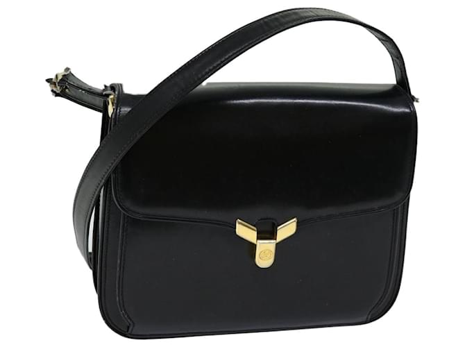 GUCCI Shoulder Bag Leather Black Auth ti1580  ref.1316715