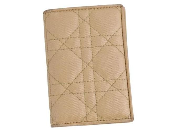 Dior Leather card holder Beige  ref.1316783