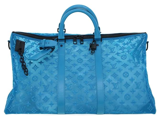 Louis Vuitton Keepall Bandouliere 50 Azul Lienzo  ref.1316865