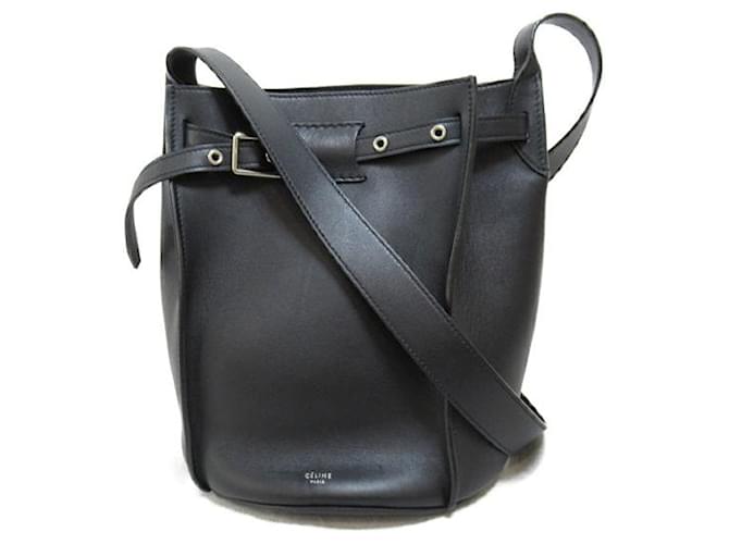 Céline Leather Bucket Bag Black Pony-style calfskin  ref.1316910