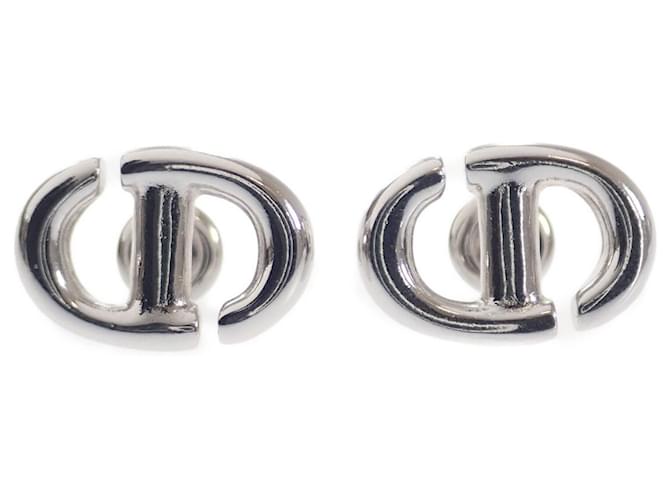 Dior CD Navy Stud Earrings Silvery Silver  ref.1316932