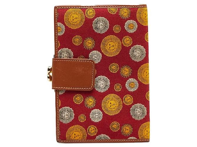 Gucci Printed Canvas Bifold Wallet Red Pony-style calfskin  ref.1316962