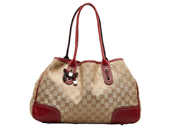 Gucci GG Canvas Princy Tote Bag Braun Leinwand  ref.1316972