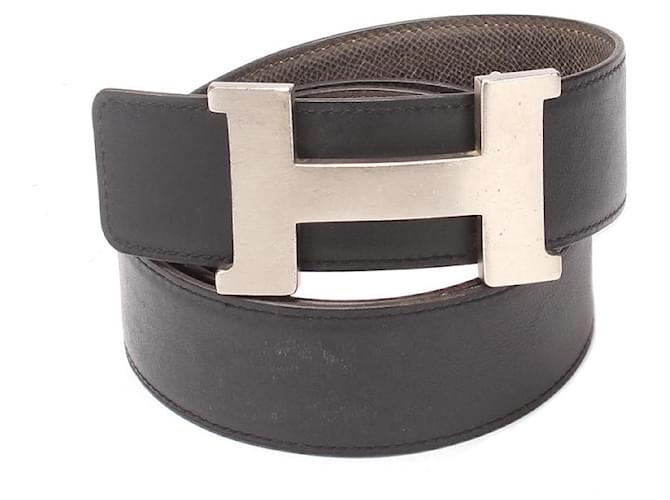 Hermès Constance Leather Belt Black Pony-style calfskin  ref.1316981