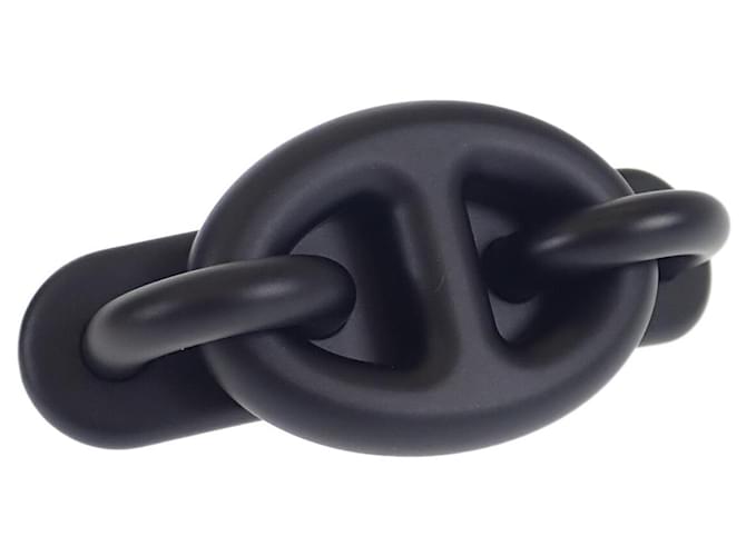 Hermès Trimaillon PM Chaine d'Ancre Hair Accessory Black Pony-style calfskin  ref.1316989