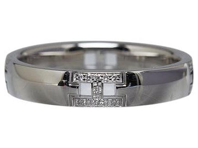 Ring Hermès 18k Anel de casamento de diamante Ever Herakles Prata  ref.1316991