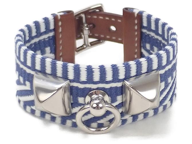Hermès Rivale Cavale Armband Blau Leinwand  ref.1316992