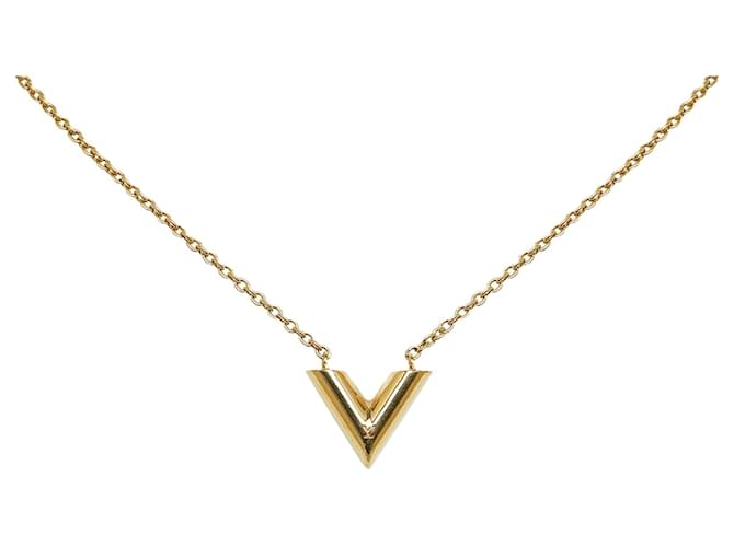 Louis Vuitton Essential V Necklace Golden  ref.1316997