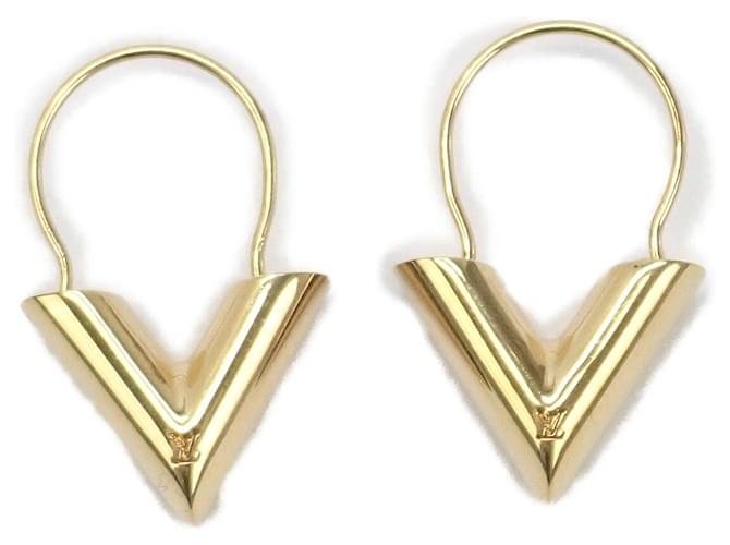 Louis Vuitton Boucles d'oreilles créoles essentielles en V Doré  ref.1317000