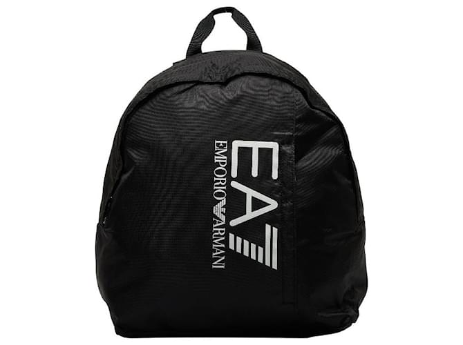 Armani Logo Nylon Backpack Black  ref.1317040