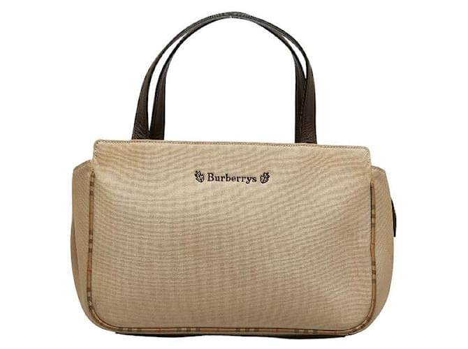 Burberry Canvas Handbag Brown Cloth  ref.1317044