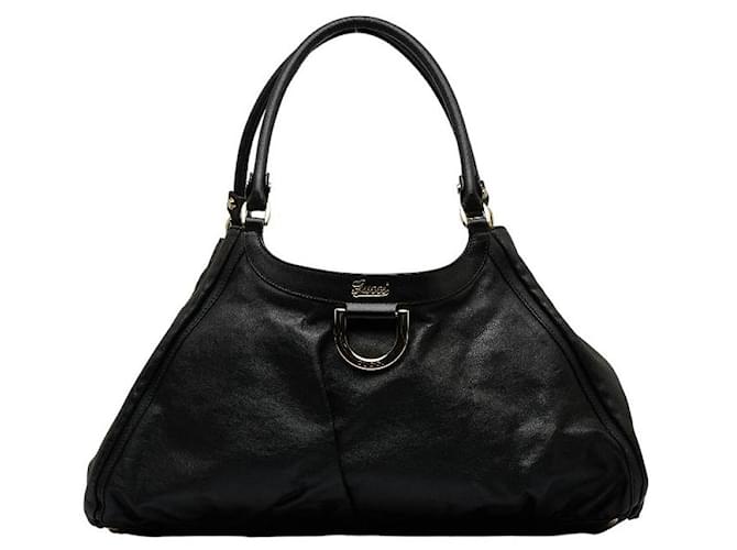 Gucci Leather Abbey D-Ring Shoulder Bag Black Pony-style calfskin  ref.1317064