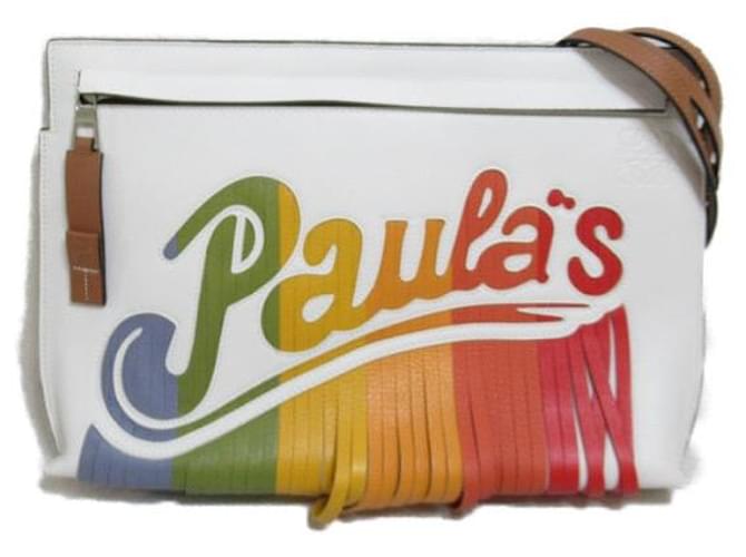 Loewe Paula's Ibiza Fringe Shoulder Bag White Pony-style calfskin  ref.1317078