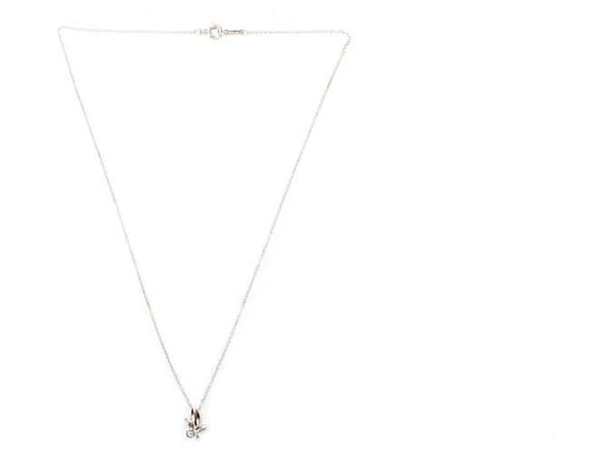Tiffany & Co Silberne Olivenblatt-Halskette Geld  ref.1317095