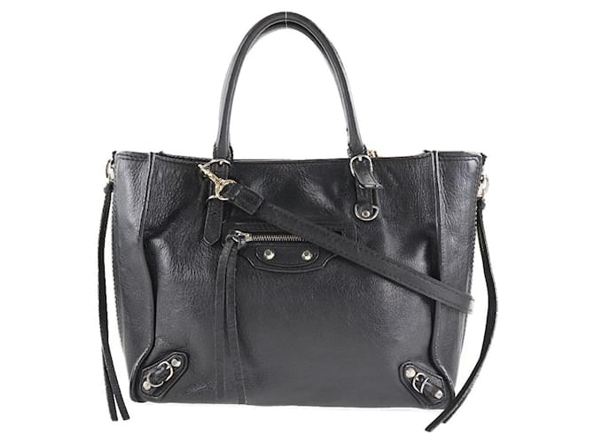Balenciaga Mini Papier Handbag Black Pony-style calfskin  ref.1317106