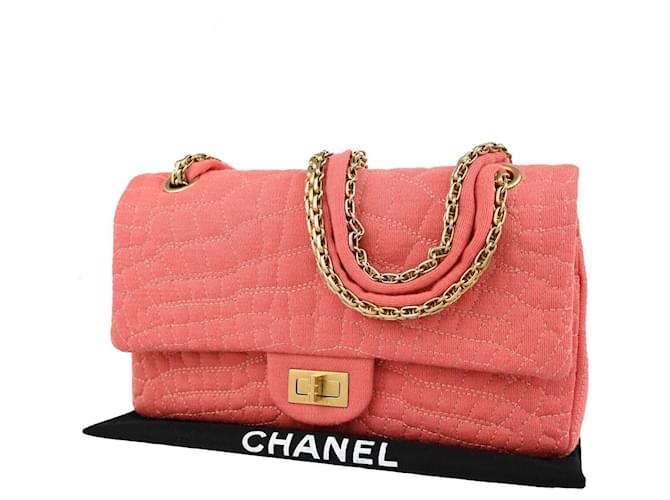 Chanel 2,55 Toile Rose  ref.1317146