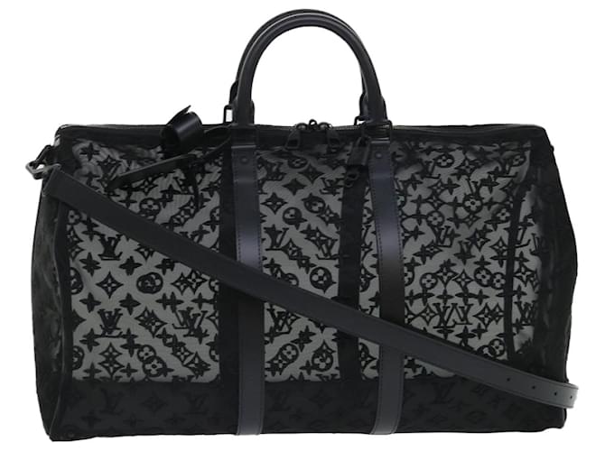 Louis Vuitton Keepall Bandouliere 50 Preto Sintético  ref.1317307