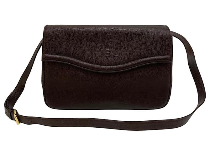 Yves Saint Laurent Leather Flap Crossbody Bag Brown Pony-style calfskin  ref.1317343