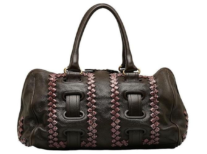 Bottega Veneta Leather Handbag Brown Pony-style calfskin  ref.1317348