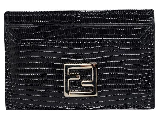 Fendi Leather Card Case Black  ref.1317379