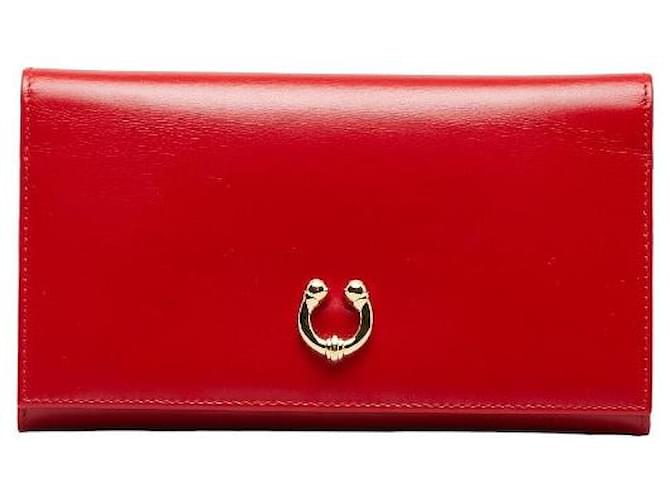 Gucci Leather Flap Wallet Red Pony-style calfskin  ref.1317391