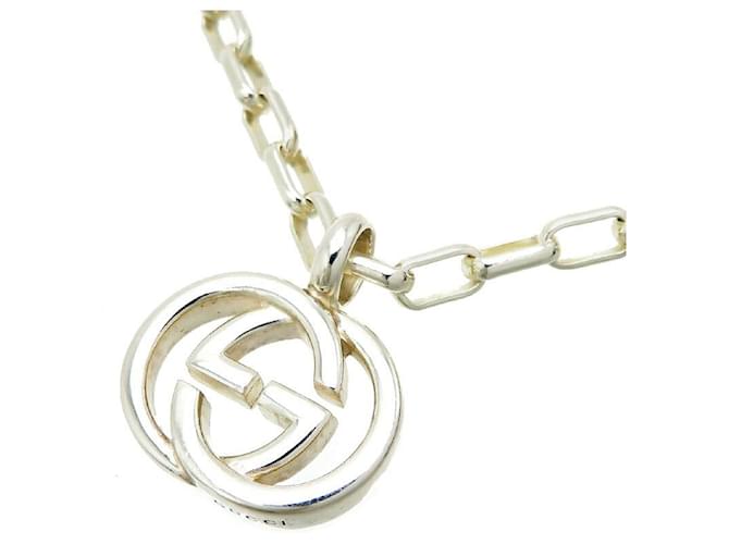 Gucci Interlocking G Silver Chain Link Necklace Silvery  ref.1317392