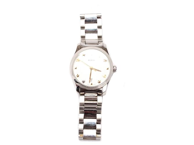 Gucci Quartz Timeless Wrist Watch Silvery Steel  ref.1317393